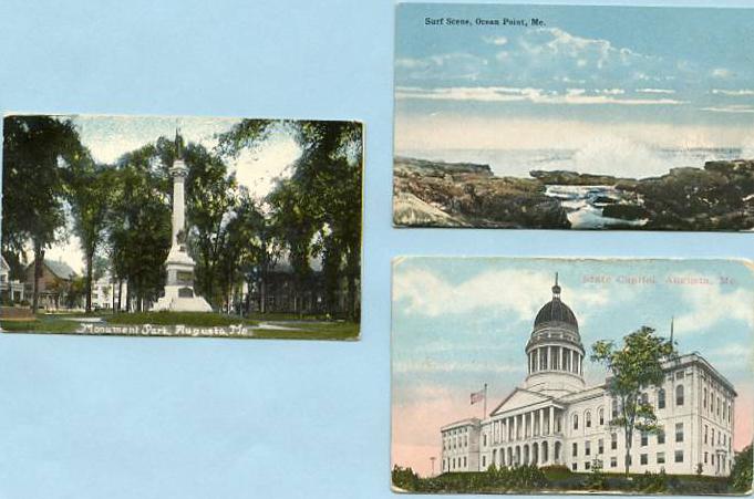 ME - Set of Six Miniature Postcards, Scenes of Maine