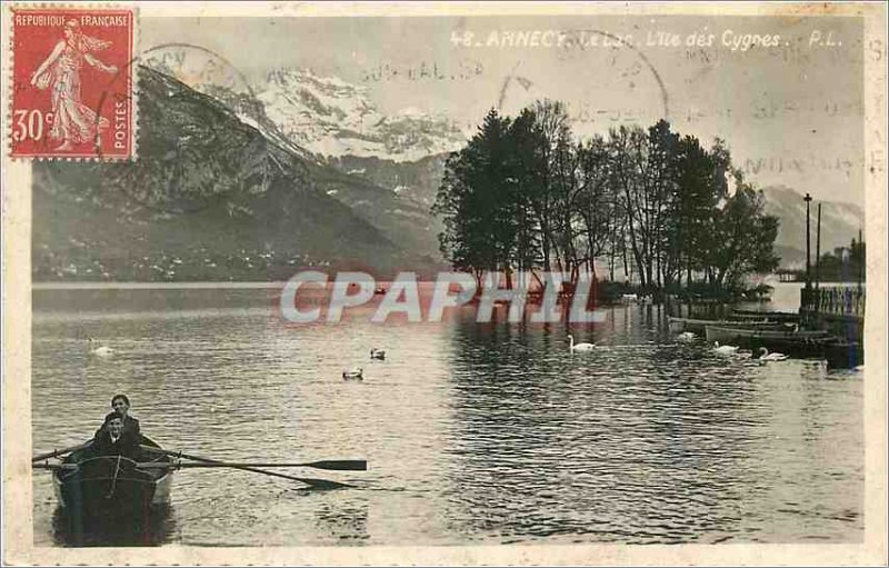 Modern Postcard Annecy Lake L Ile des Cygnes