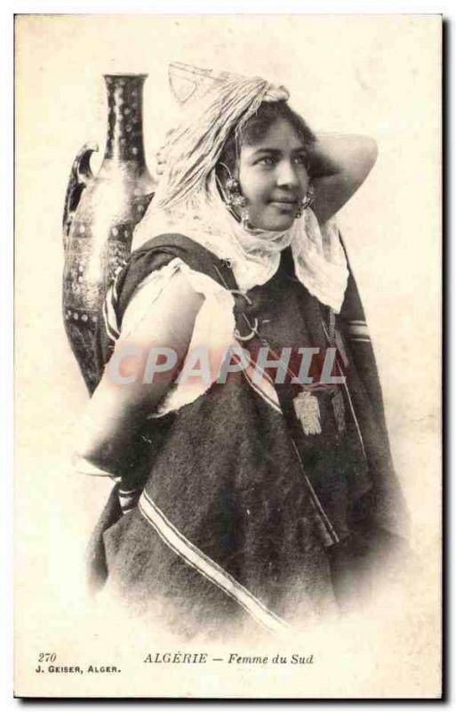 Old Postcard Algeria Female South Folklore Costume