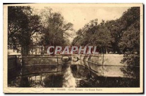 Postcard Old Nimes Canal Romain Le Grand Basin