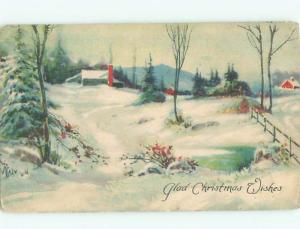 Divided-Back CHRISTMAS SCENE Great Postcard W9041