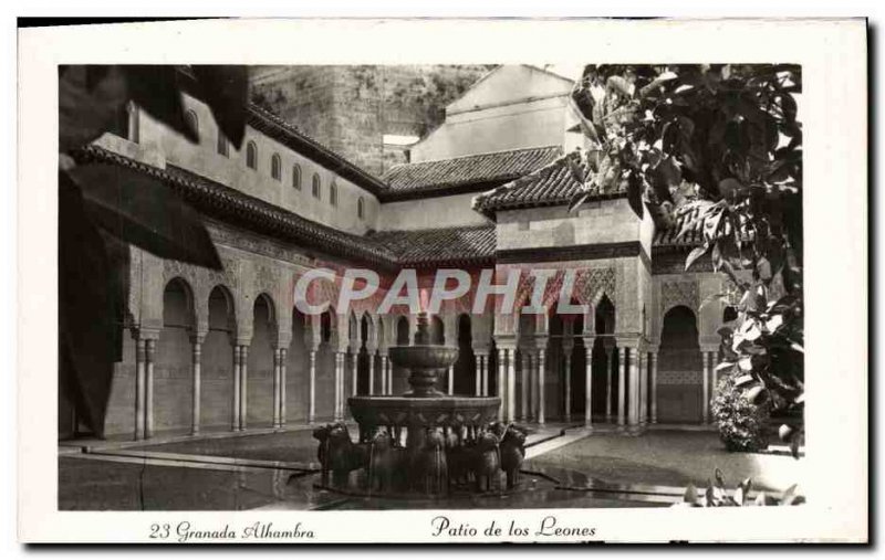 Postcard Modern Granada Alhambra Patio de Los Leones