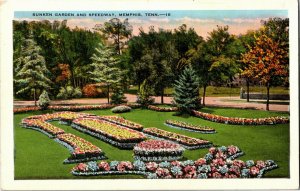 Sunken Garden and Speedway, Memphis TN Vintage Postcard A09