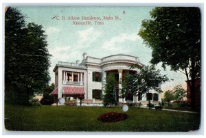 c1910 C.B. Atkins Residence Main St. Exterior Field Knoxville Tennessee Postcard