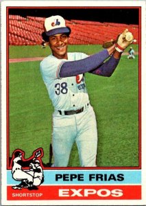 1976 Topps Baseball Card Pepe Frias Montreal Expos sk13424