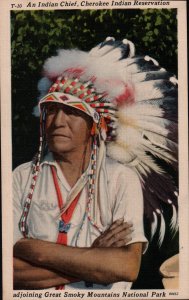 An Indian Chief, Cherokee Indian Reservation  PC