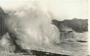 Sussex Postcard - Record Sea - Hastings - Real Photograph - Ref TZ9698