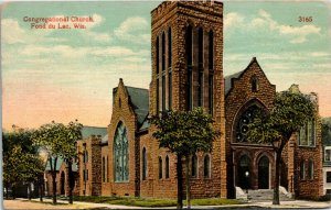 Postcard WI Fond du Lac County Fond du Lac Congregational Church ~1910 H26