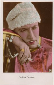 Rod La Rocque Film Actor Hand Coloured Tinted Real Photo Postcard