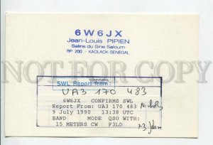 462846 1990 year Senegal Kaolack radio QSL card