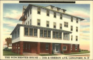 Longport NJ The Winchester House 24th & Oberon Ave Linen Postcard