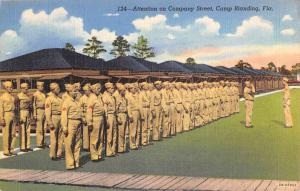 Camp Blanding Florida Company Street Scene Military Line Antique Postcard K91118