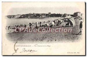 Old Postcard Saint Jean de Luz Generale view of the Beach