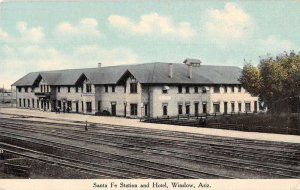 Winslow Arizona Santa Fe Station and Hotel Vintage Postcard AA37870