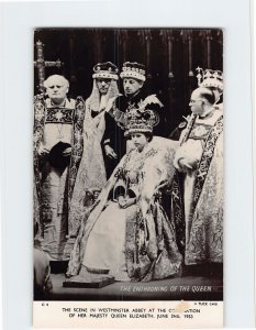 Postcard The Enthroning Of The Queen Westminster Abbey London England
