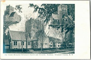 Jay Gould Memorial Reformed Church Kirkside Roxbury NY UDB Vintage Postcard C40