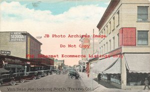 CA, Fresno, California, Van Ness Avenue, Looking North, Pacific Novelty No 4777