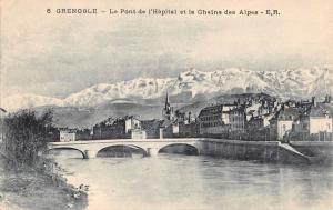 B98405 grenoble le pont de l hopital et la chaine des alpes france