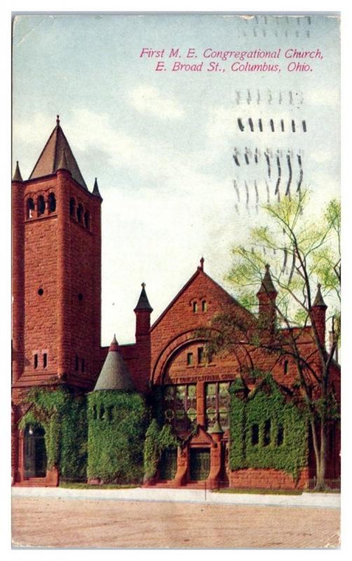 1913 First Methodist Episcopal Church, Columbus, OH Postcard