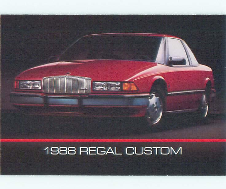 Unused 1988 postcard ad BUICK REGAL CUSTOM CAR - GM GENERAL MOTORS