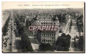 Old Postcard Paris Avenues Des Champs Elysees And Marceau