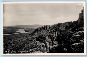 Thingvellir Iceland Postcard Logberg a Pingvollum c1920's RPPC Photo