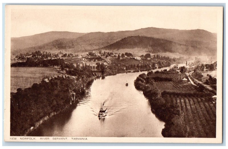 Tasmania Australia Postcard New Norfolk River Derwent c1920's Antique Unposted