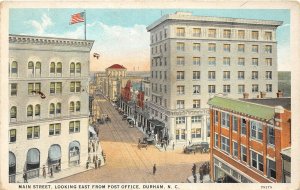 G75/ Durham North Carolina Postcard c1910 Main Street Post Office Stores