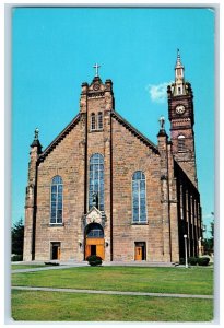 c1960's St. Joseph's Catholic Church Tower Clock Jasper Indiana IN Postcard