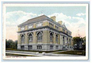 1916 View Of The Library Building New Britain Connecticut CT Antique Postcard 