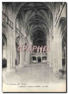 Old Postcard Bourg Brou Church Nave