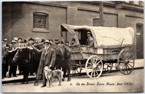 VINTAGE POSTCARD ON THE STREET AT TERRE HAUTE INDIANA 1910 EZRA MEEKER SERIES