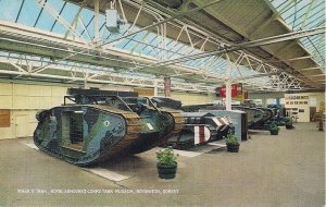 RPPC WWI Museum, Tanks, Military, Tinted PC, 1930's, Bovington, Dorset UK