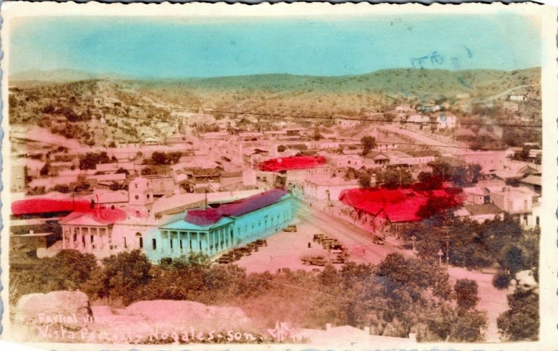 postcard Mexico - Sonora - Partial view of Nogales - colored RPPC