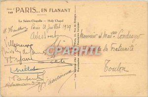 Old Postcard PARIS strolling La Sainte Chapelle