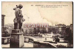 Old Postcard Marseille A View Of Our Lady Of The Guard taking the Longchamp p...