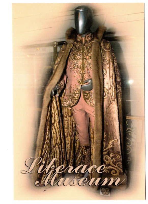 Fashion, Liberace Gold Satin Costume with Cape, Museum, Las Vegas
