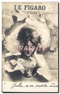 Old Postcard Fantasy Woman Figaro Journal Newspapers