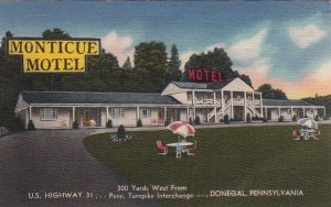 Postcard Monticue Motel Donegal PA