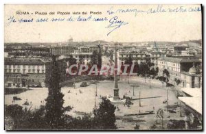 Old Postcard Roma Piazza del Popolo Vista dal Pincio