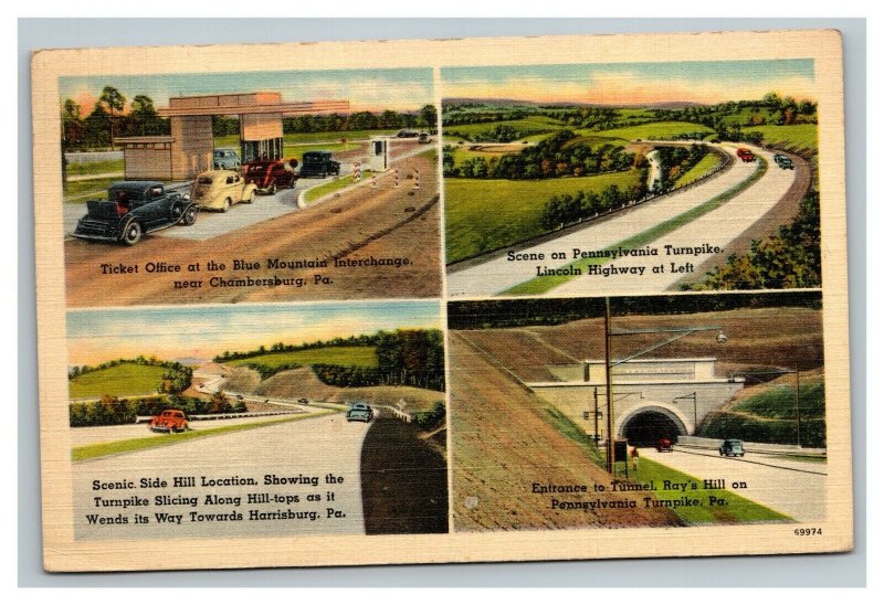 Vintage 1946 Postcard Highways Throughout Pennsylvania - Antique Cars