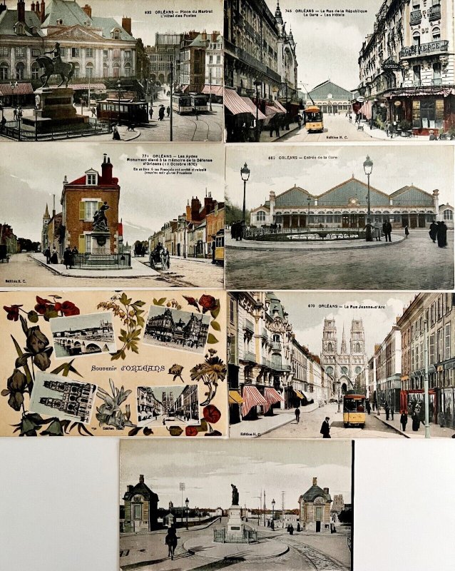 Orleans France Lot Of 19 Postcards Various Landmarks Scenes c1910-30s PCBG9B