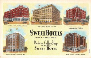 Sweet Hotels Advertising Kansas Missouri Vintage Postcard AA36640