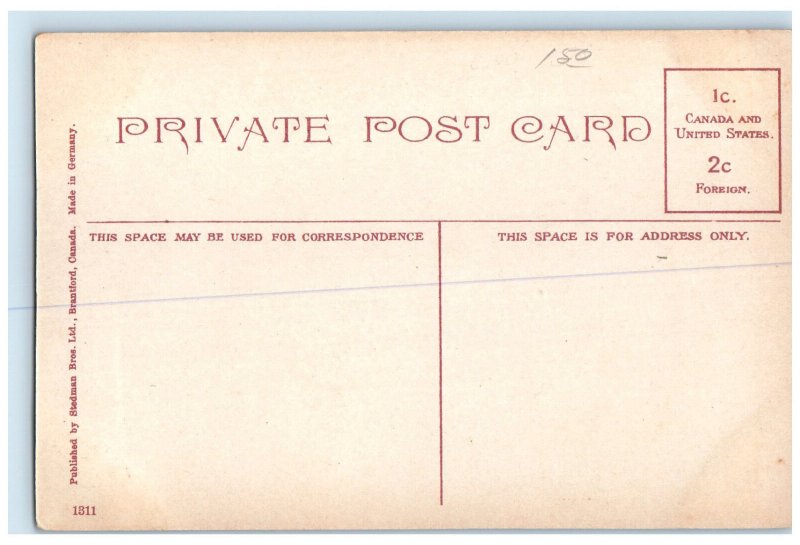 c1910 Post Office Building Edmonton Alberta Canada Antique Unposted Postcard