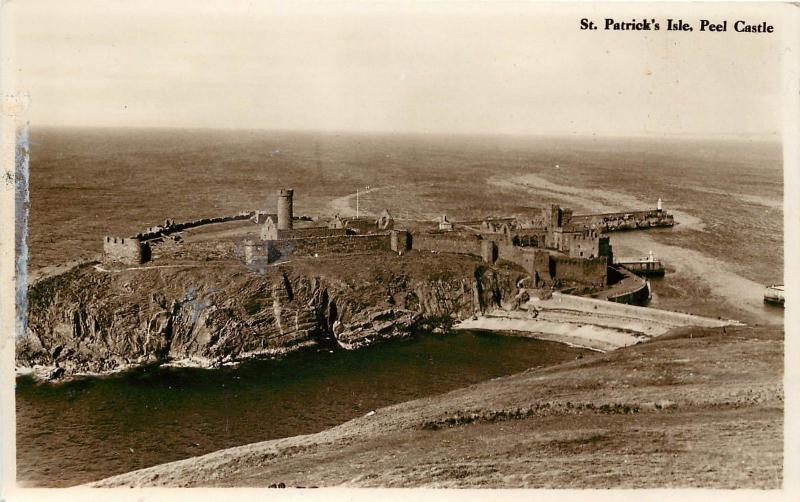 Real Photo Postcard; St. Patrick's Isle, Peel Castle, Isle of Man, Irish Sea UK