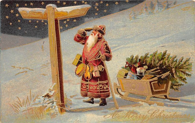 Purple Suit Santa Claus Christmas View Images