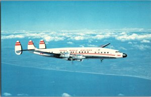 TWA Trans World Airlines Lockheed 1649A Starliner Postcard J44