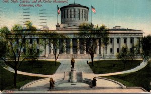 Ohio Columbus State Capitol and McKinley Monument 1913