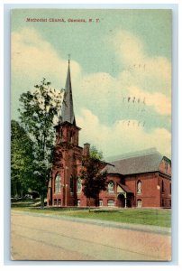 1911 Methodist Church Street View Oneonta New York NY Posted Antique Postcard