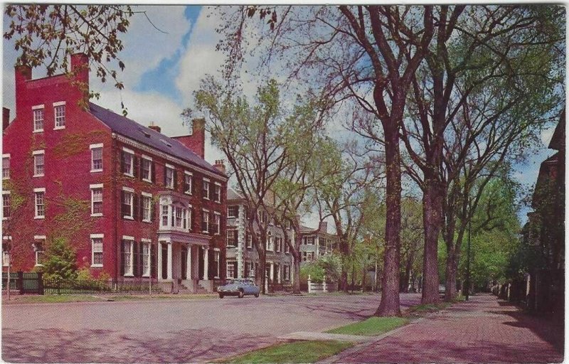 Vintage postcard, Chestnut Street, Salem, Massachusetts, standard, chrome 